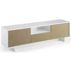 Porta TV bianco e beige 170x42x48h cm 2 ante e 1 cassetto - Atina