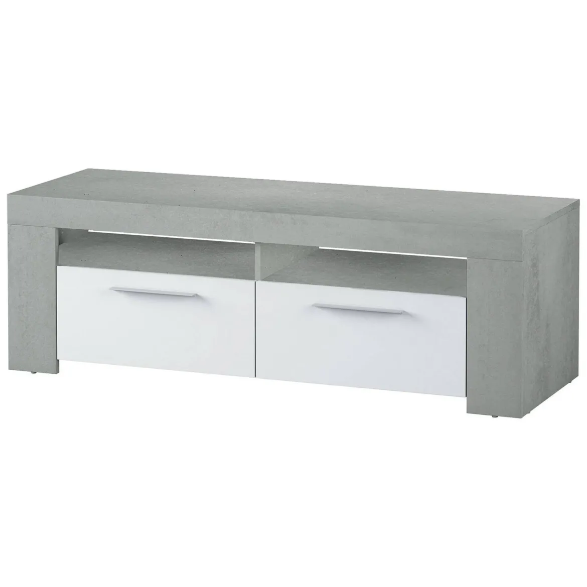 Porta TV bianco e cemento 120x42x40h cm 2 ante - Sparaxis