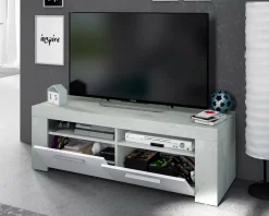 Porta TV bianco e cemento 120x42x40h cm 2 ante - Sparaxis