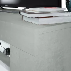 Porta TV bianco e cemento 120x42x40h cm 2 ante - Sparaxis