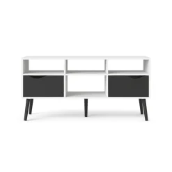 Porta TV bianco e nero 117x39x57h cm in legno - Aliani