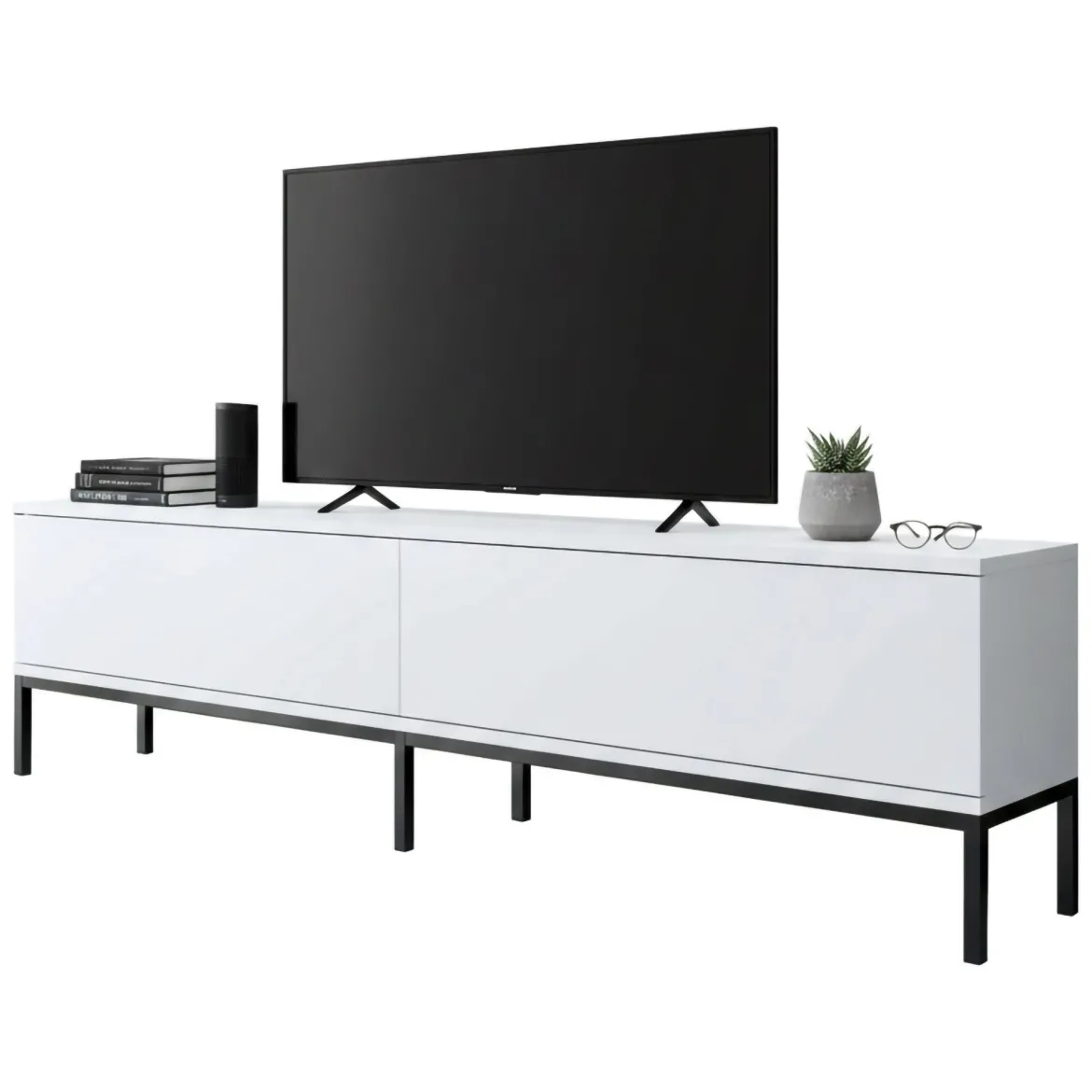 Porta TV bianco e nero 180x30x47h cm modulabile - Espero