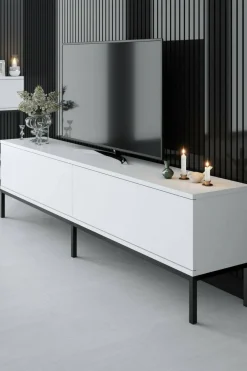 Porta TV bianco e nero 180x30x47h cm modulabile - Espero