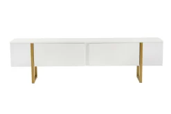 Porta TV bianco e oro 180x29x50h cm 2 ante - Lilith