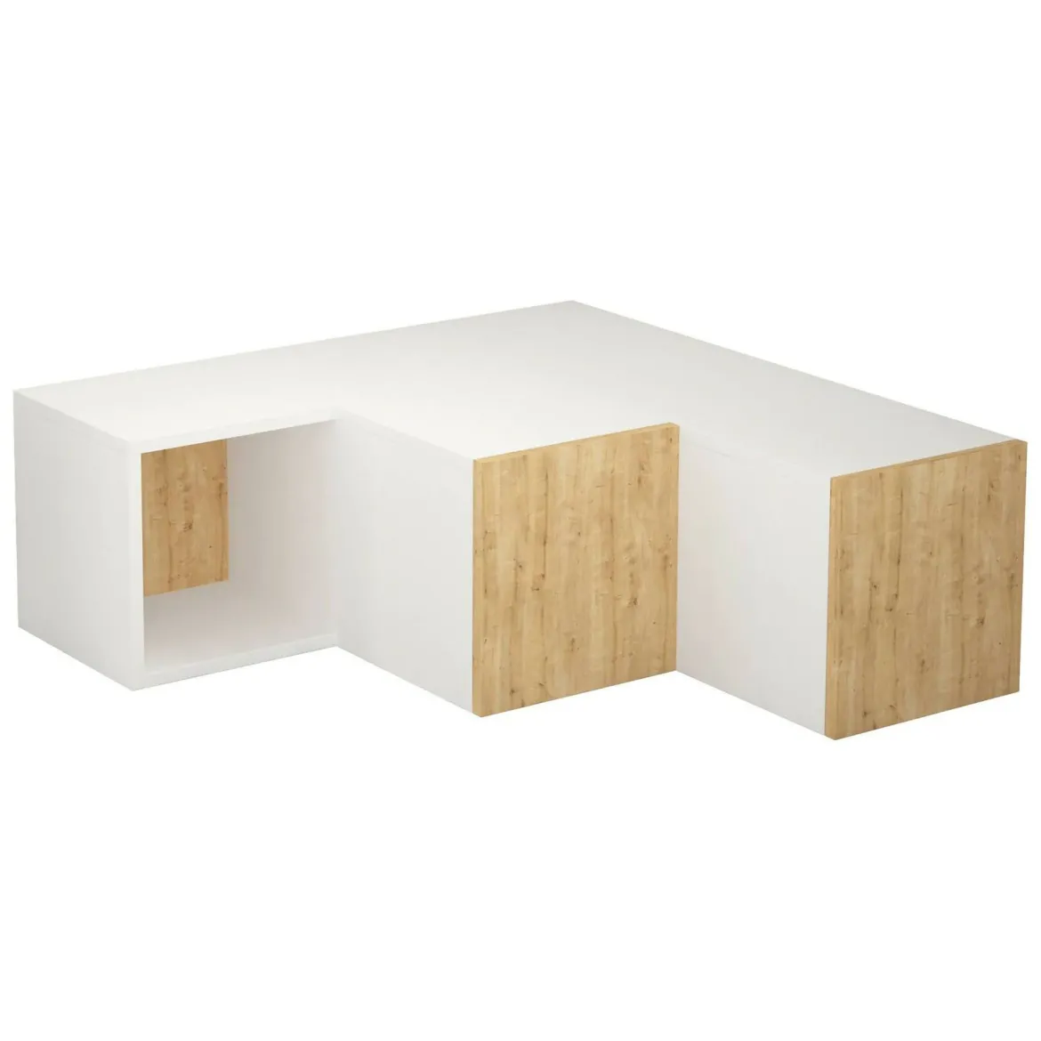 Porta TV bianco e quercia 90x92x32h cm 2 ante - Malachie