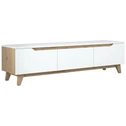 Porta TV bianco e rovere 180x35x48h cm 3 ante - Apatite
