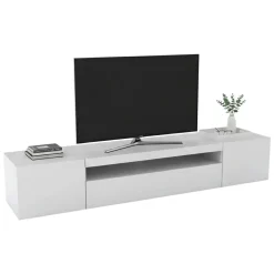 Porta TV bianco lucido 200x45x36h cm 2 ante - Akon