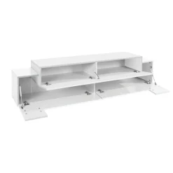 Porta TV bianco lucido 220x40x51h cm 4 ante - Amato