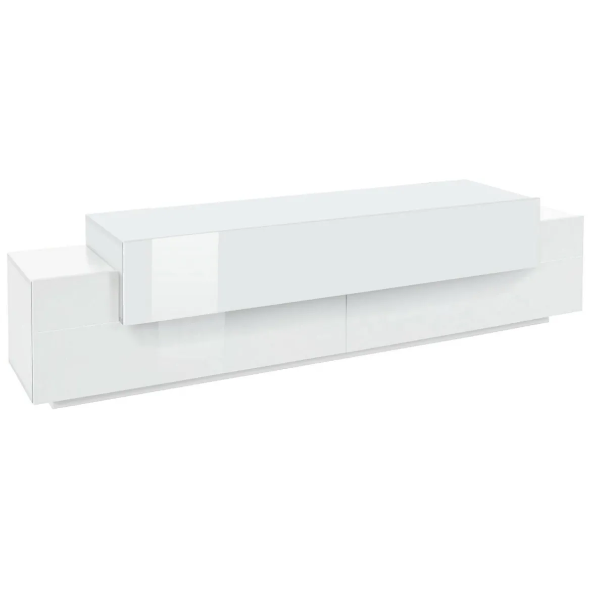 Porta TV bianco lucido 200x45x52h cm 3 ante - Arold