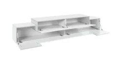 Porta TV bianco lucido 240x45x52h cm 3 ante - Tiche