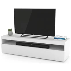 Porta TV bianco lucido 130x45x36h cm in legno - Adelicia