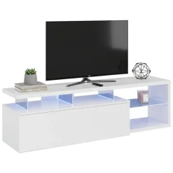 Porta TV bianco lucido 150x41x50h cm in legno - Amiuty