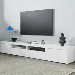 Porta TV bianco 240x40x35h cm 3 ante - Animali