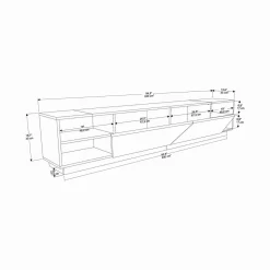 Porta TV bianco 240x37x47h cm 2 ante - Apat