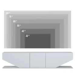 Porta TV bianco 180x30x40h cm 3 ante - Assorata