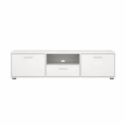 Porta TV bianco 147x39x38h cm 2 ante e 1 cassetto - Charo