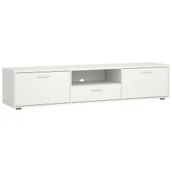 Porta TV bianco 177x39x38h cm 2 ante e 1 cassetto - Giaele