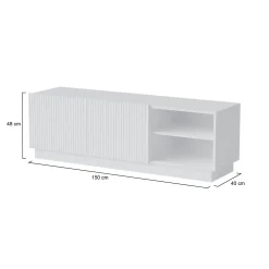 Porta TV bianco 150x40x48h cm 2 ante - Finita