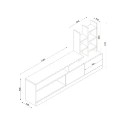 Porta TV bianco 164x25x91h cm 2 ante - Kristal