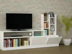 Porta TV bianco 164x25x91h cm 2 ante - Kristal