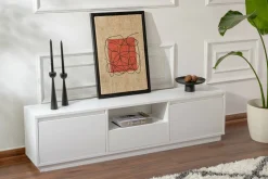 Porta TV bianco 160x29x42h cm 3 ante - Morrigan