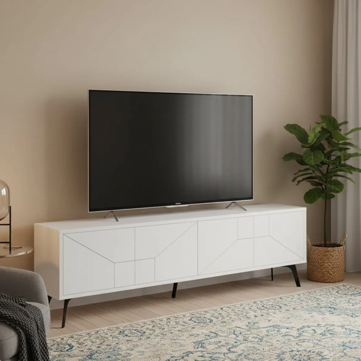 Porta TV bianco 180x29x50h cm 4 ante - OlgadiKiev