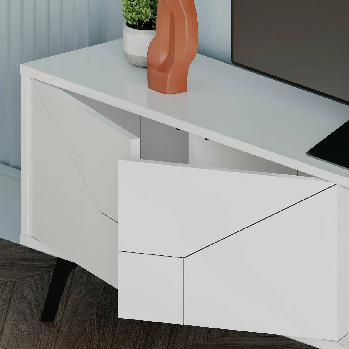 Porta TV bianco 180x29x50h cm 4 ante - OlgadiKiev