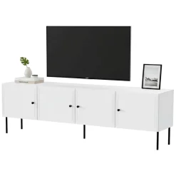 Porta TV bianco 201x40x60h cm 4 ante - Piode