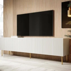 Porta TV bianco 200x42x52h cm 4 ante - Varenna