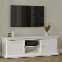 Porta TV bianco 149x41x50h cm 2 ante - Ziba