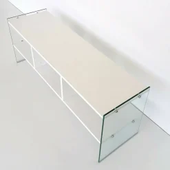 Porta TV bianco 120x35x45h cm in legno - Winifred