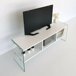 Porta TV bianco 120x35x45h cm in legno - Winifred