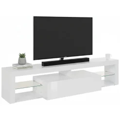 Porta TV bianco 160x40x35h cm in legno - Ivy
