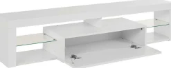 Porta TV bianco 160x40x35h cm in legno - Ivy