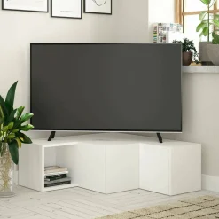 Porta TV bianco 90x92x32h cm in legno - Fiorenza
