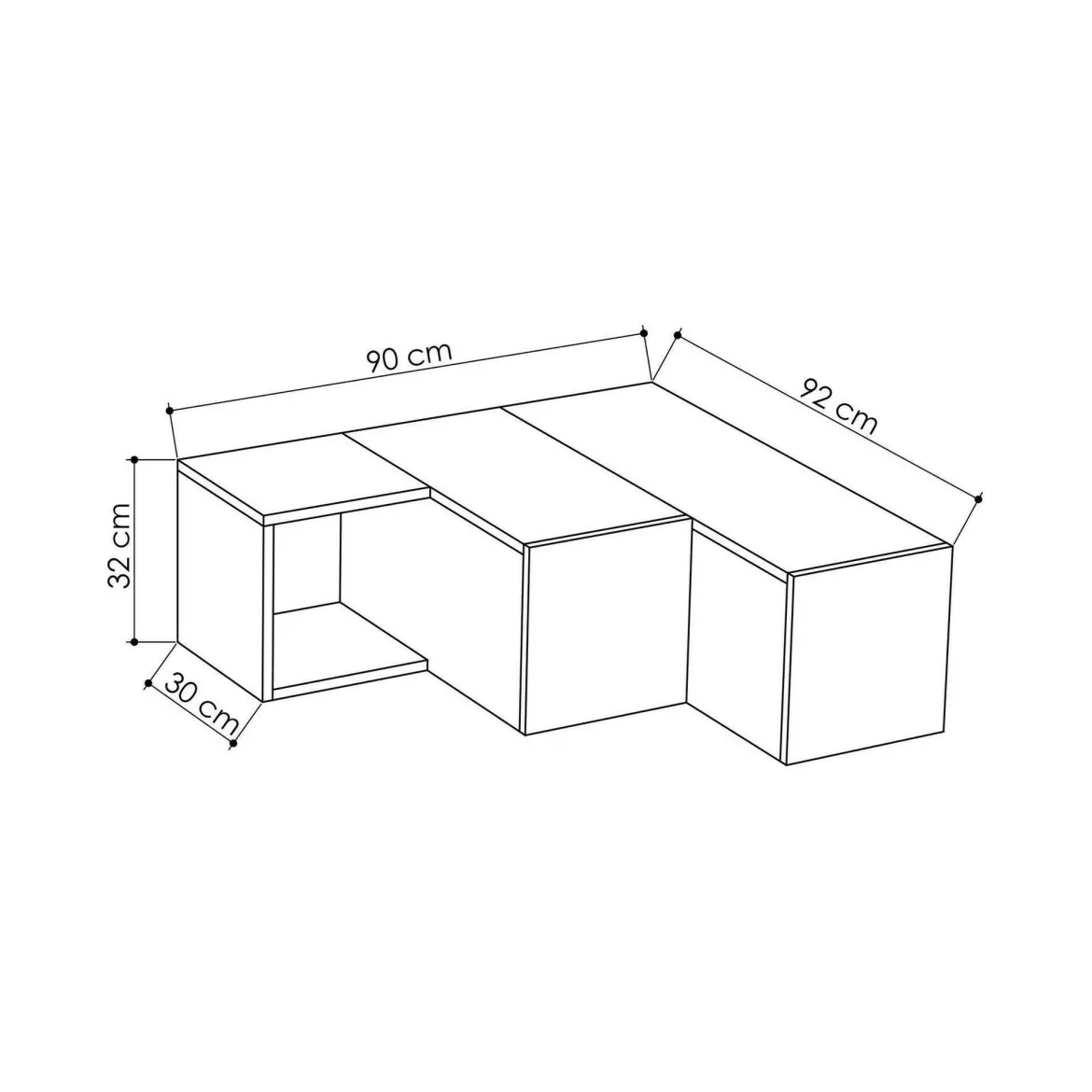 Porta TV bianco 90x92x32h cm in legno - Fiorenza