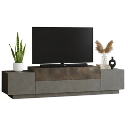 Porta TV bronzo 160x37x38h cm 2 ante - Abriola