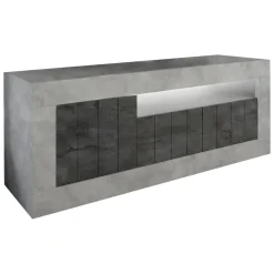 Porta TV cemento e ardesia 138x42x56h cm 3 ante - Iole