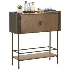 Porta TV grigio e marrone 100x42x110h cm 2 ante - Quilt