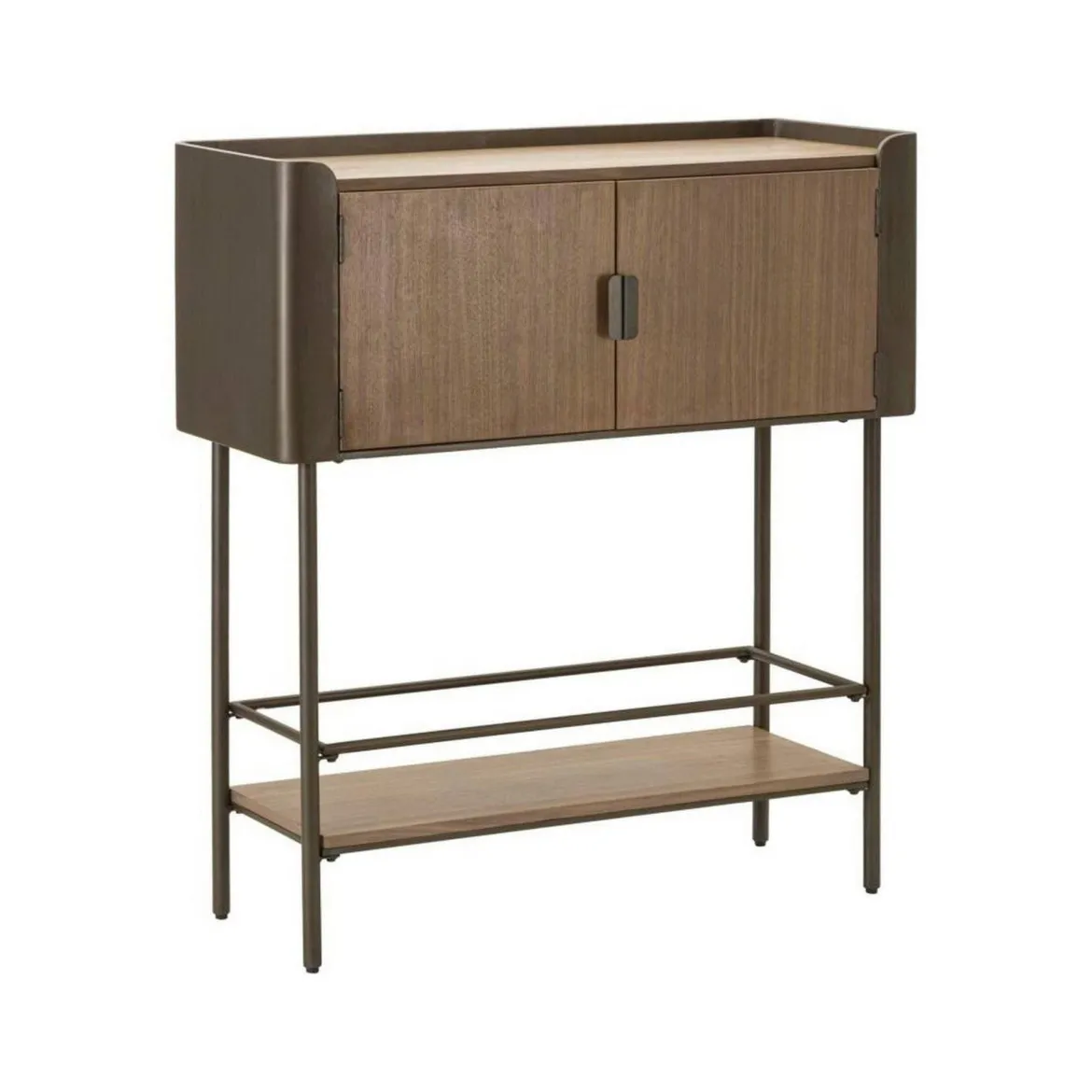 Porta TV grigio e marrone 100x42x110h cm 2 ante - Quilt