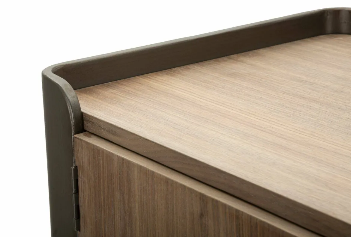 Porta TV grigio e marrone 100x42x110h cm 2 ante - Quilt