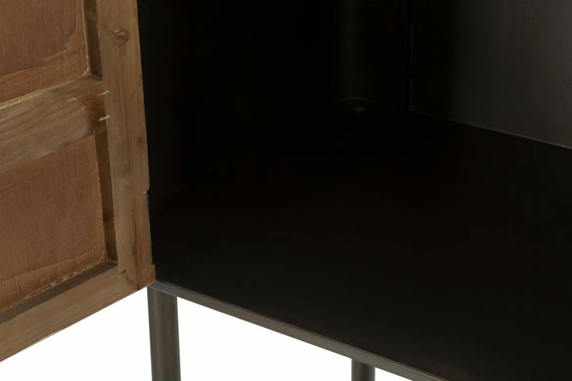 Porta TV grigio e marrone 100x42x110h cm 2 ante - Quilt