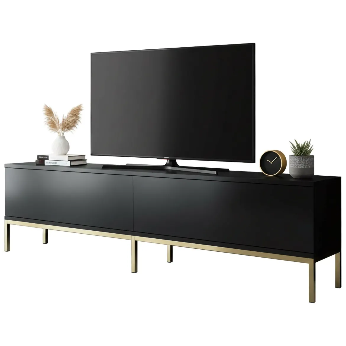 Porta TV nero e oro 180x30x47h cm modulabile - Espero