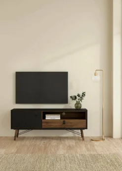 Porta TV nero,noce 155x48x48h cm in legno - Rosata