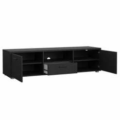 Porta TV nero 147x39x38h cm 2 ante e 1 cassetto - Charo