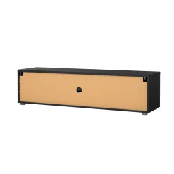Porta TV nero 147x39x38h cm 2 ante e 1 cassetto - Charo