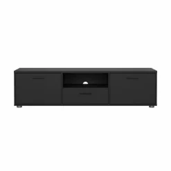 Porta TV nero 147x39x38h cm 2 ante e 1 cassetto - Charo