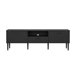 Porta TV nero 177x39x56h cm 2 ante e 1 cassetto - Anselme