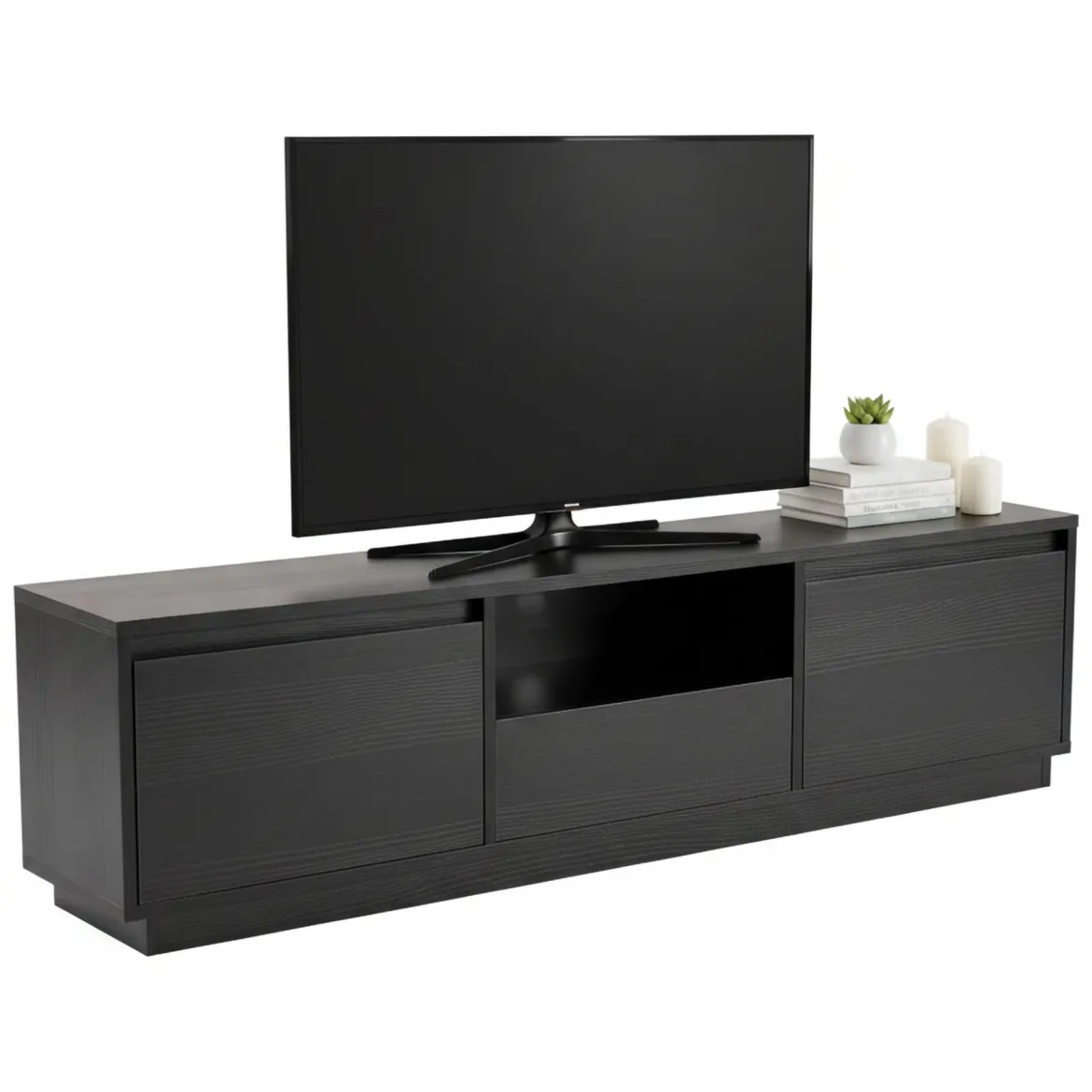 Porta TV nero 160x29x42h cm 3 ante - Morrigan