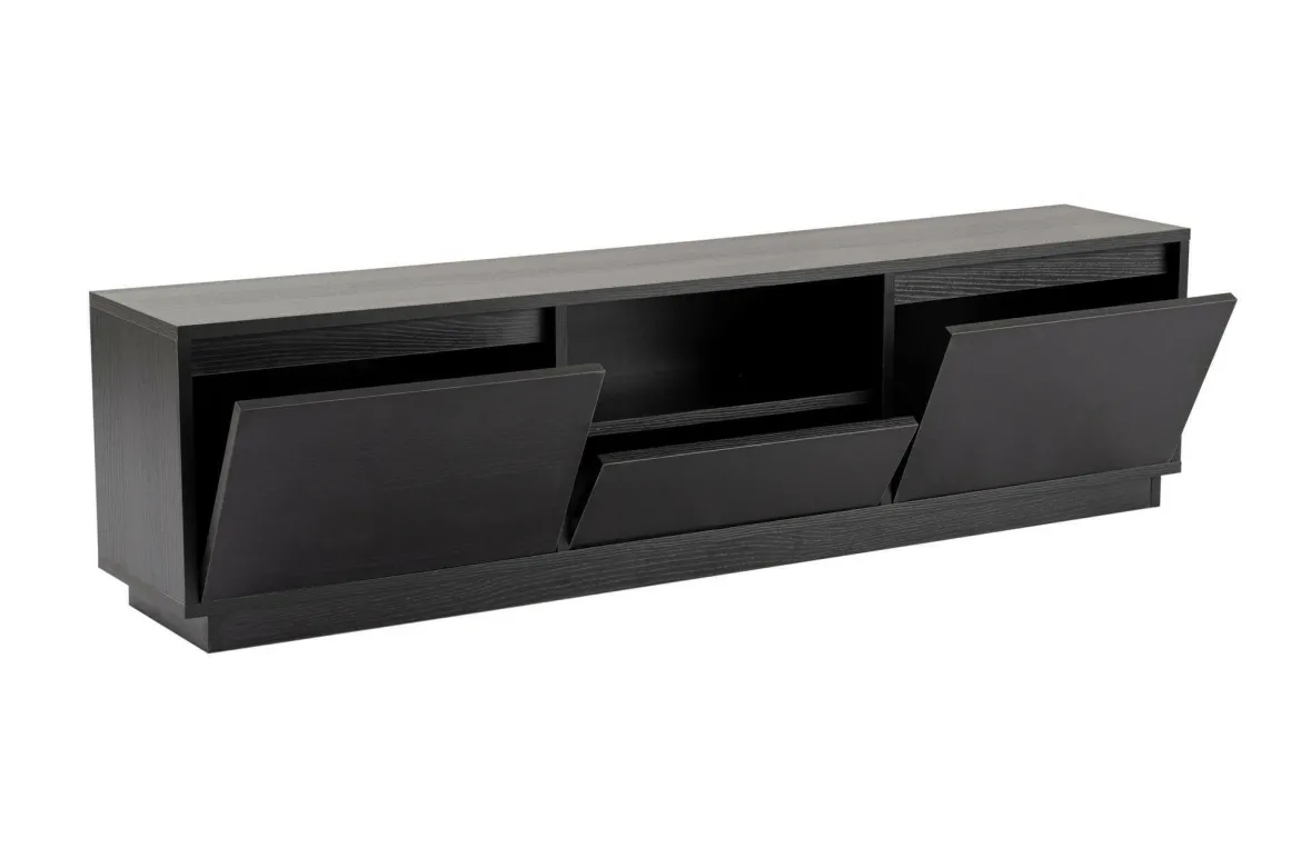Porta TV nero 160x29x42h cm 3 ante - Morrigan